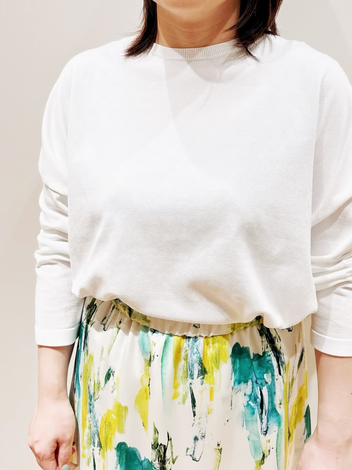 INEDのコートを使った熊本鶴屋SUPERIOR CLOSETのスタッフスタイリング