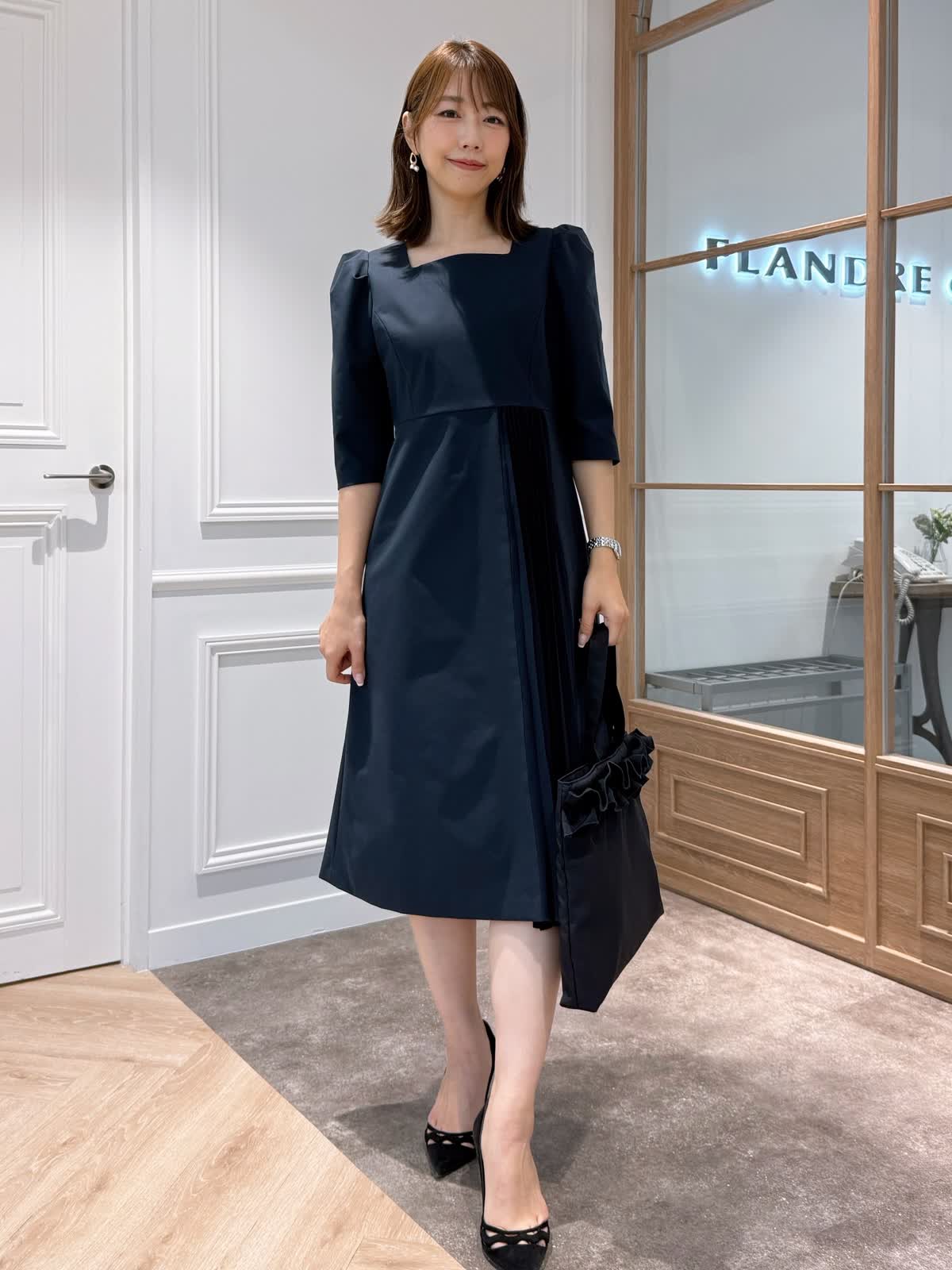 【ことゆみ様】エブール レイヤードトップス ネイビー M Maglie le cassettoのスタッフスタイリング ｜フランドル（FLANDRE