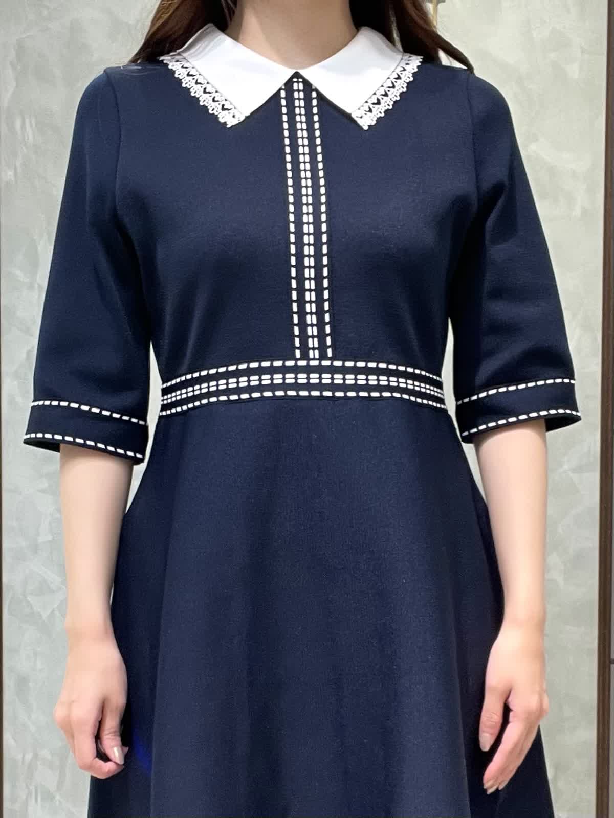 極美品　EPOCA ラ・マリア　クロスニットパンツ　ワイド　ガウチョ　紺 M Maglie le cassettoのワンピースを使った札幌丸井今井SUPERIOR