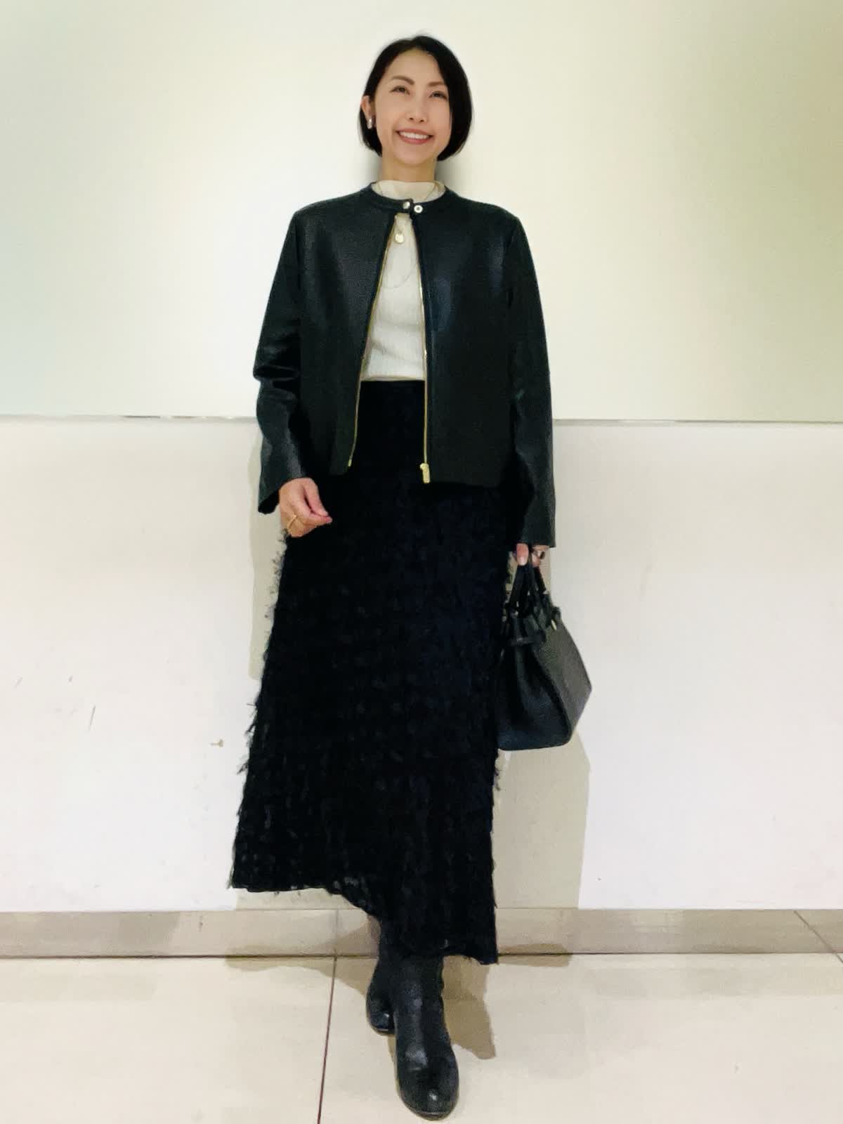 INEDラムレザージャケットシープスキンライダースジャケット 9号