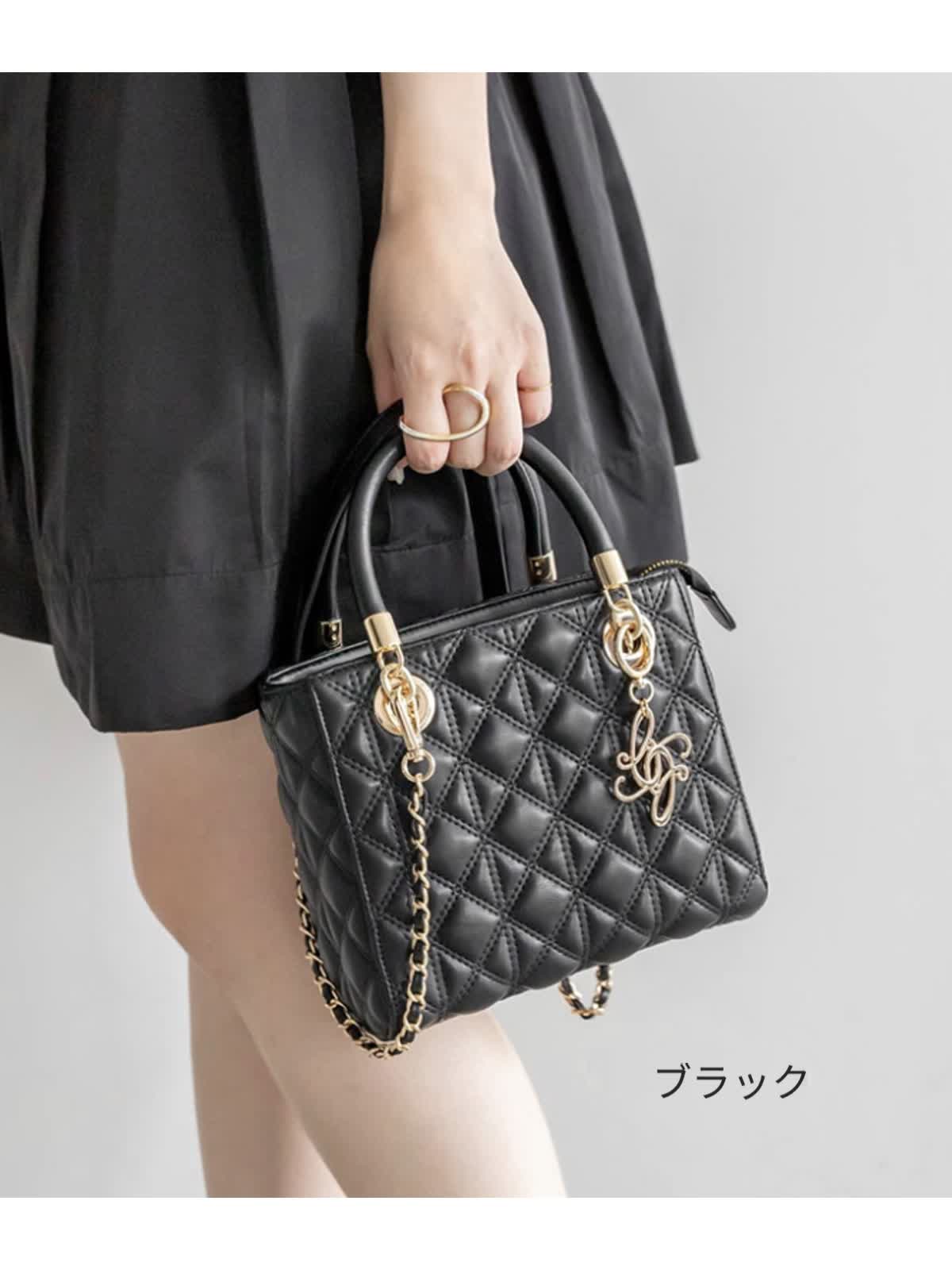 RANDA ランダ 2WAYキルティングバッグ ブラック 2WAYキルティングマルチショルダーバッグ（ショルダーバッグ
