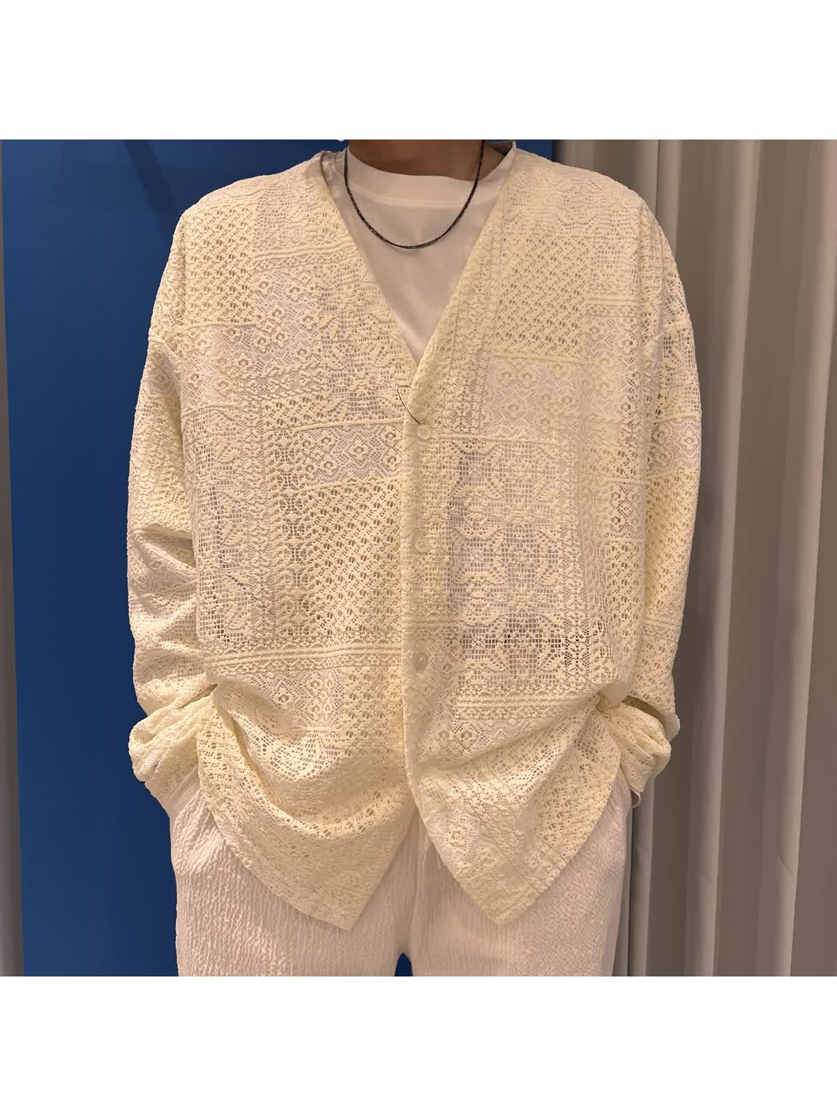 Dankeschon/ダンケシェーン/2TONE LACE CARDIGAN/2トーンレース