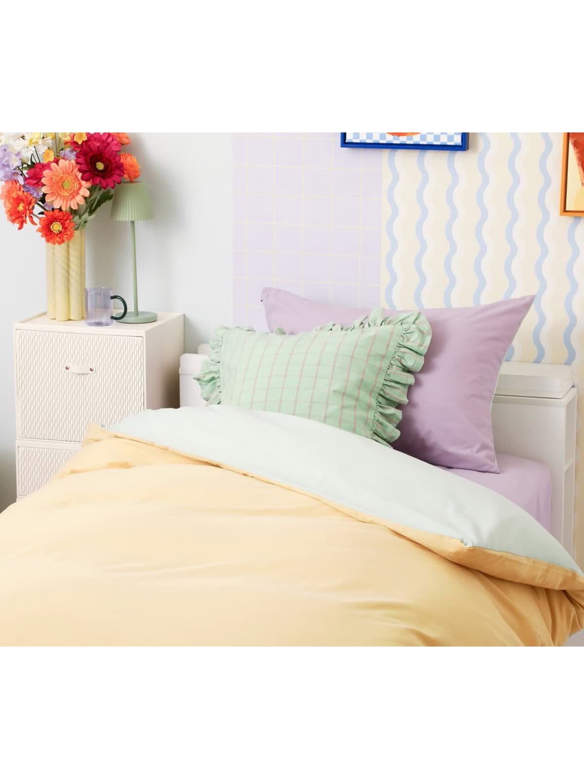 フランフラン掛け布団、まくらカバーセット（夏用） Francfranc 掛け布団カバーとまくらカバー フランフラン掛け布団