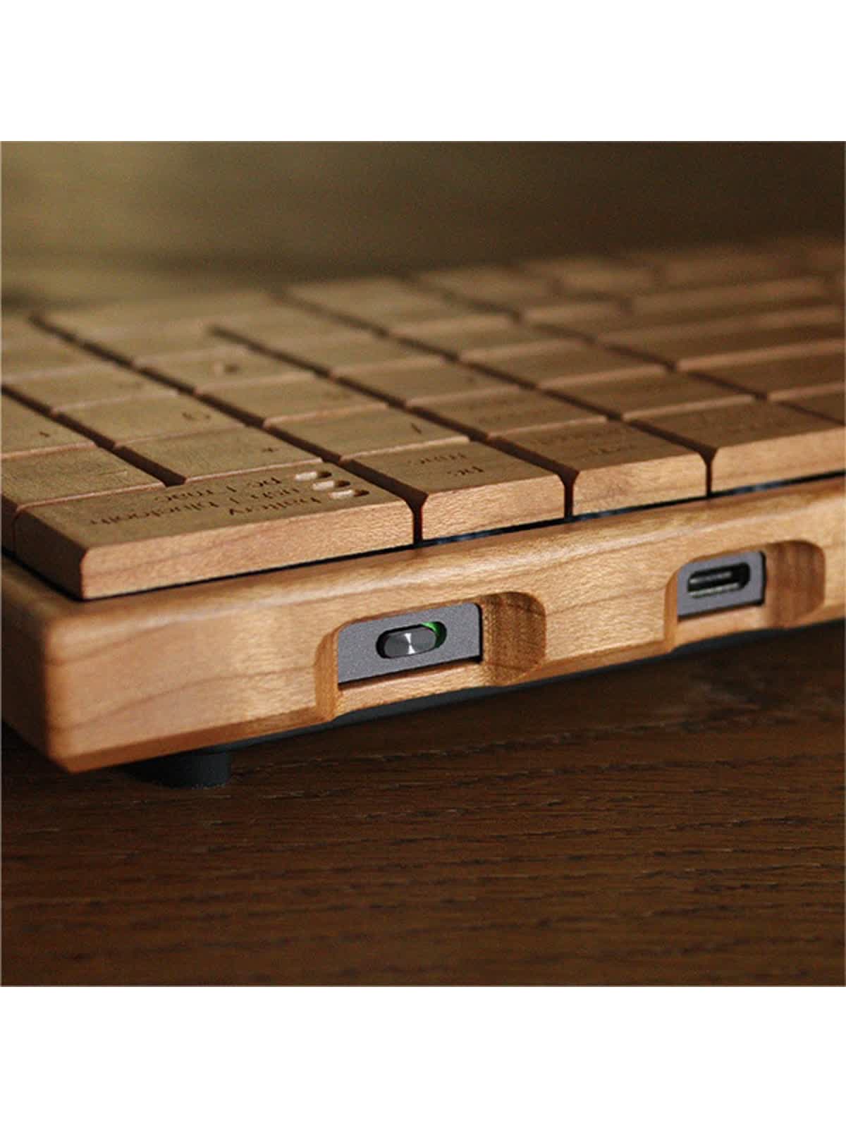 Hacoa Full Ki-Board Wireless チェリー【中古】 木をタイピング、本物