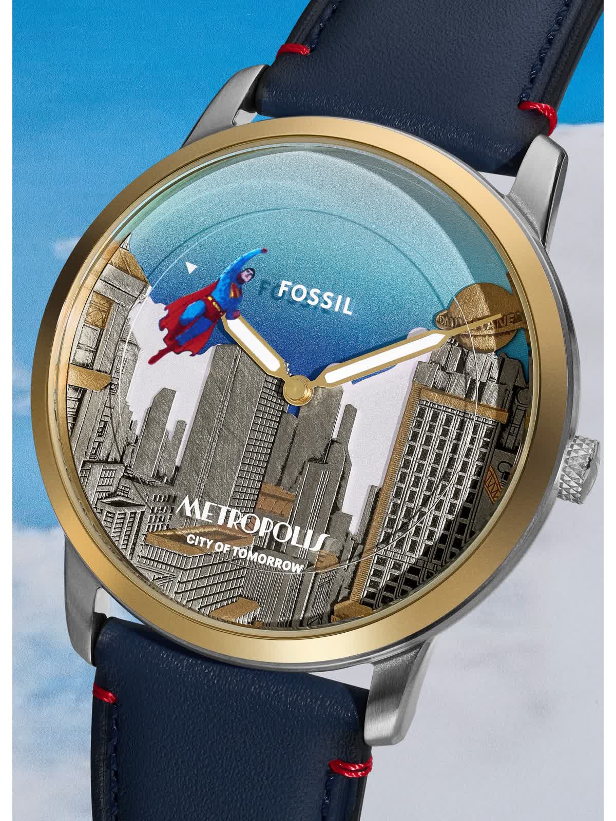 Men's Fossil Blue Speedway Silver Tone Quartz Watch