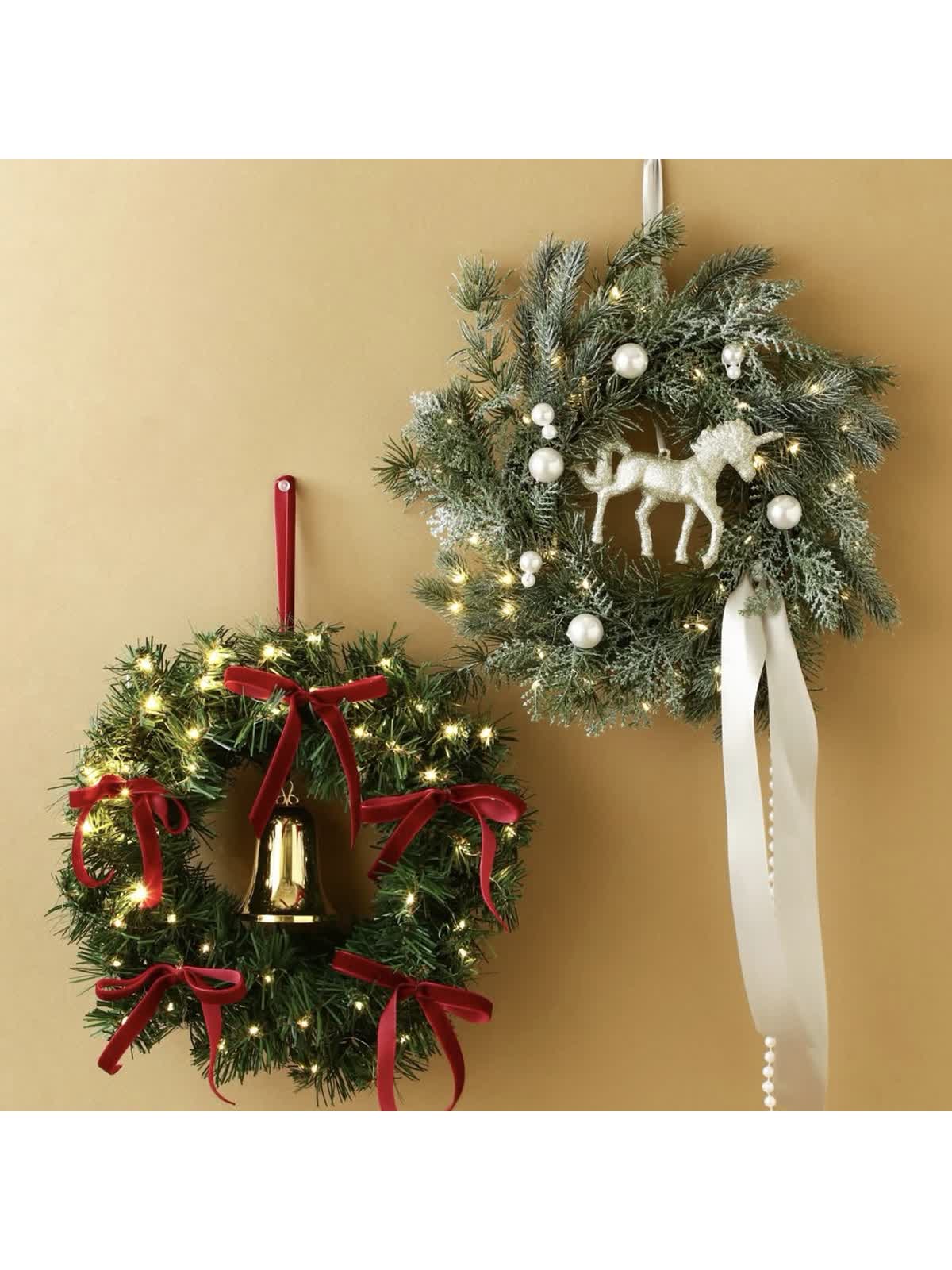 商品名【歓】【聖那】ゆきこ♥クリスマス＆お正月リース＊ 冬リース Atelier Gurumi＞ポインセチアのクリスマスリース