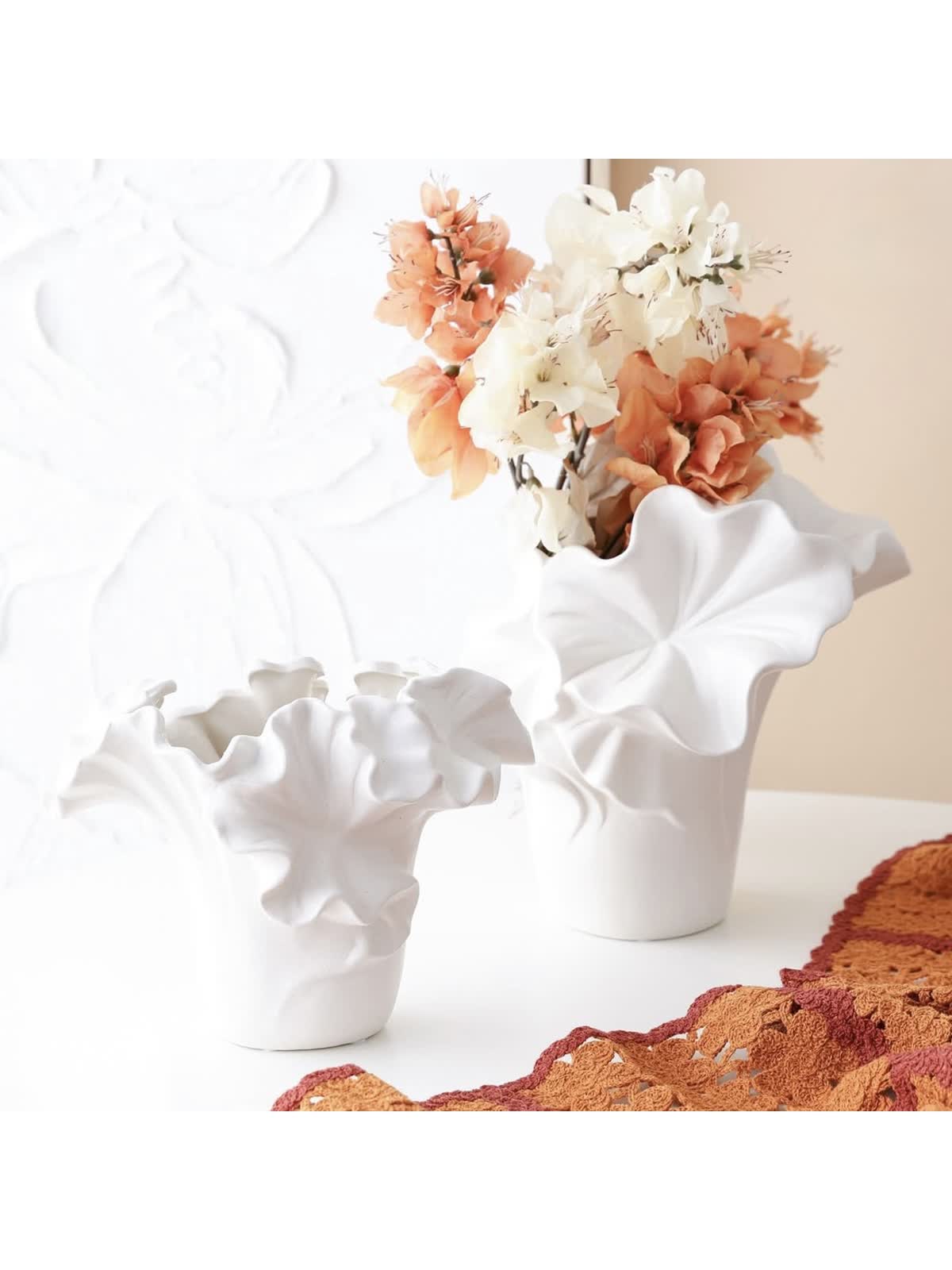 Francfranc フラワーベース + アートフラワー クラックル フラワーベース L クリア | Francfranc（フランフラン