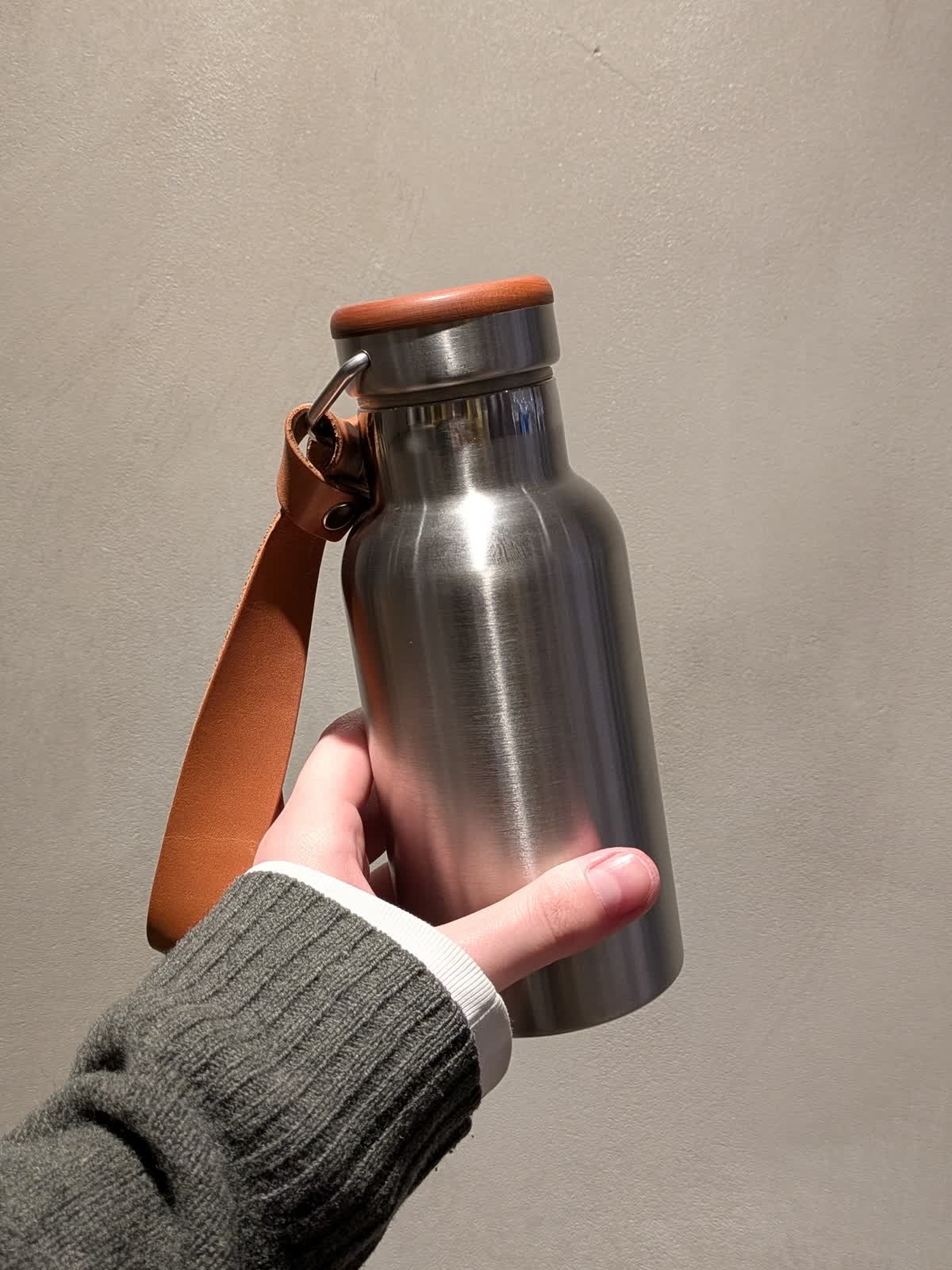 ステンレス素材に銘木をプラスした サーモボトル 350ml / 600ml