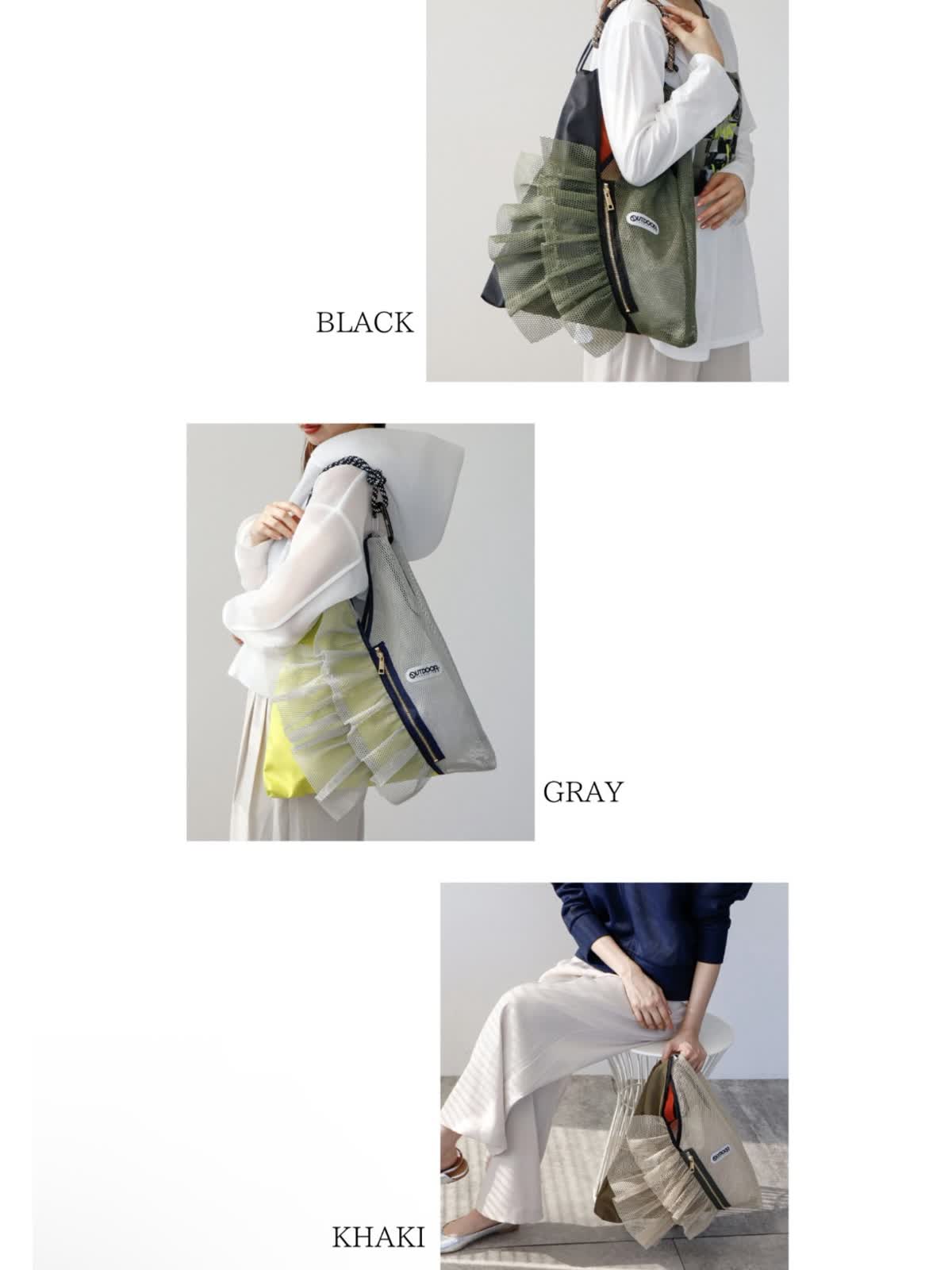 7/1ゆきそら★リトルサンダー【サイドポケット付き★フリルトート他3点】 RISLEY×OUTDOOR PRODUCTS】miniトライアングルフリルバッグ